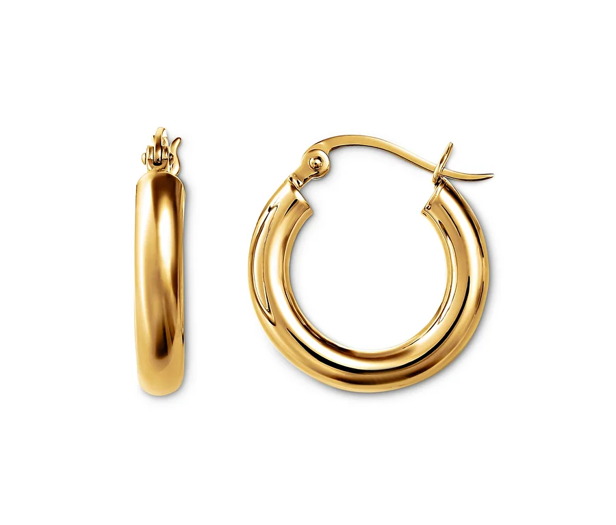 Zwei goldene Creolen »Pure Collection« aus 925er Silber vergoldet.