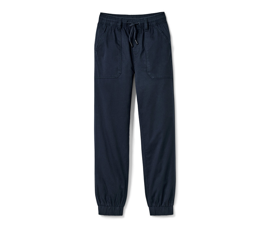 Dunkelblaue Joggpants aus Bio-Baumwolle.