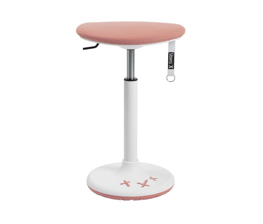 Rosa Topstar »Sitness X Stool 30« Hocker auf weißem Hintergrund.