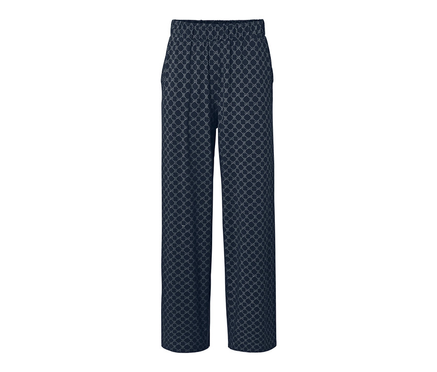 Dunkelblaue bedruckte Palazzohose.