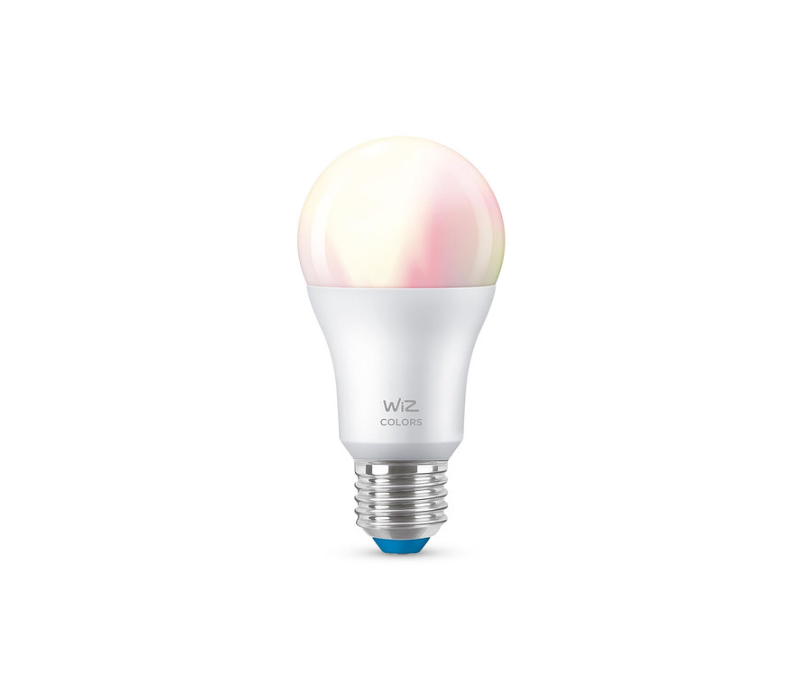 Nahaufnahme einer Kugelleuchte mit smartem WiZ-LED-Leuchtmittel.