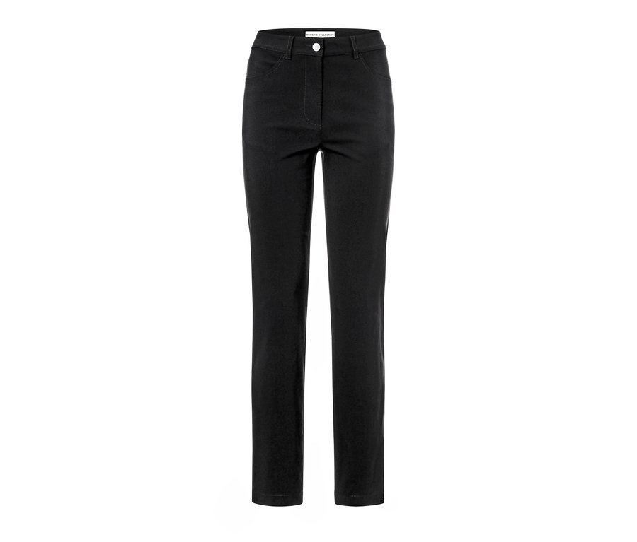 Eine schwarze Bengalin-Hose auf weißem Hintergrund.