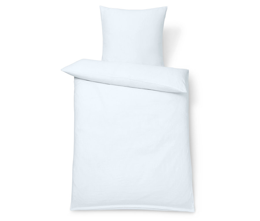 Weiße Leinen-Bettwäsche, Übergröße.