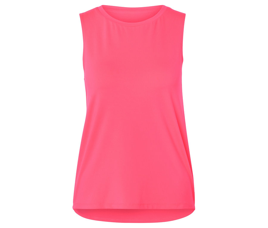 Rosa Tanktop auf weißem Hintergrund.