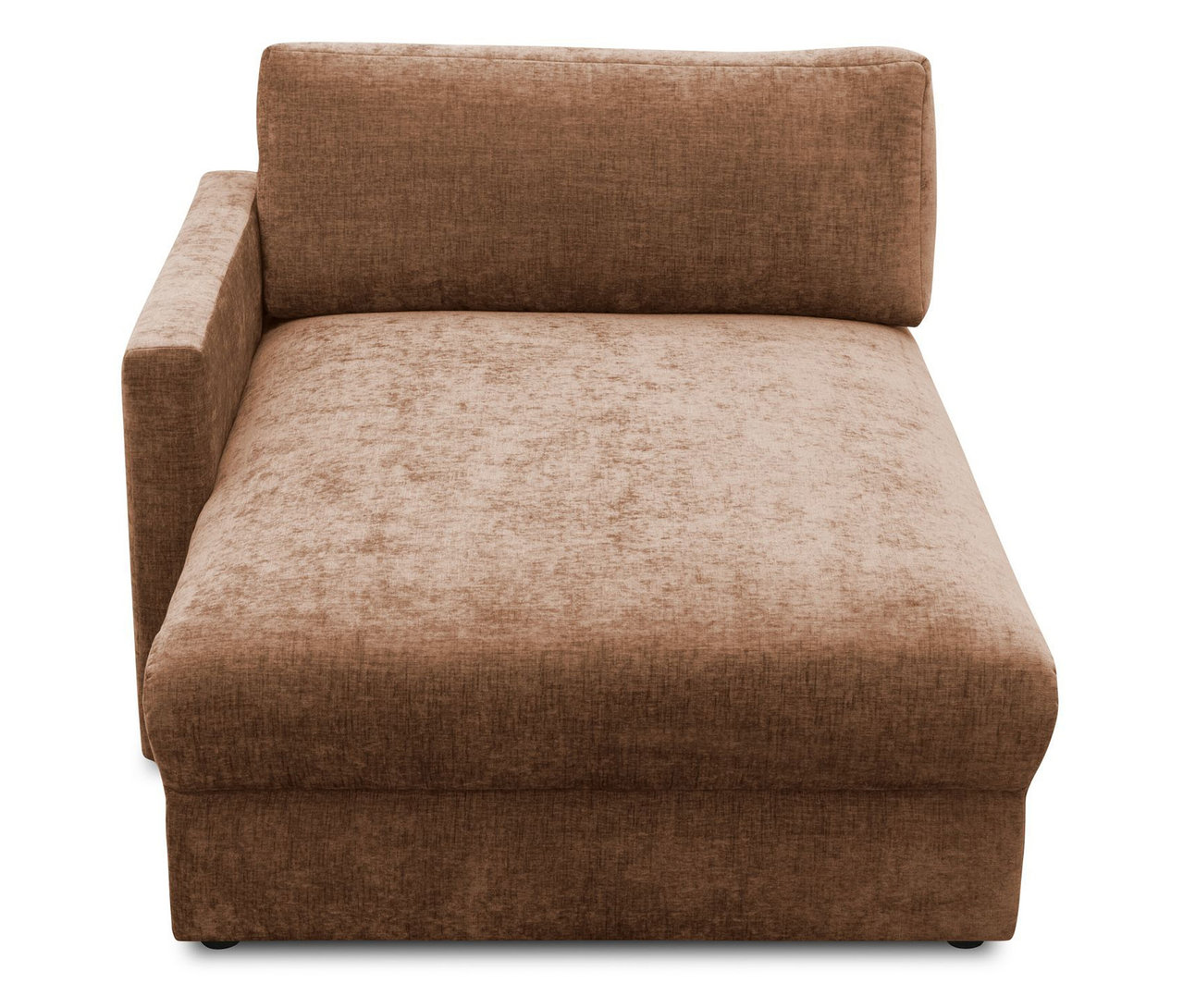 DOMO Longchair, linksbündig, rost/hellbraun.