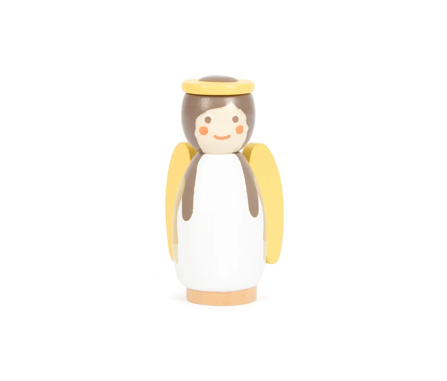 Holzfigur eines Engels aus dem small foot Spiel-Set »Weihnachtskrippe«.