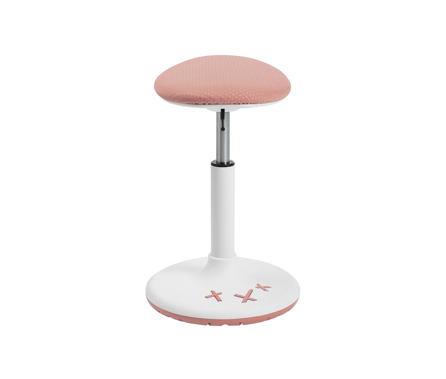 Rosa Topstar Kinderhocker XStool 20 mit weißem Fuß.