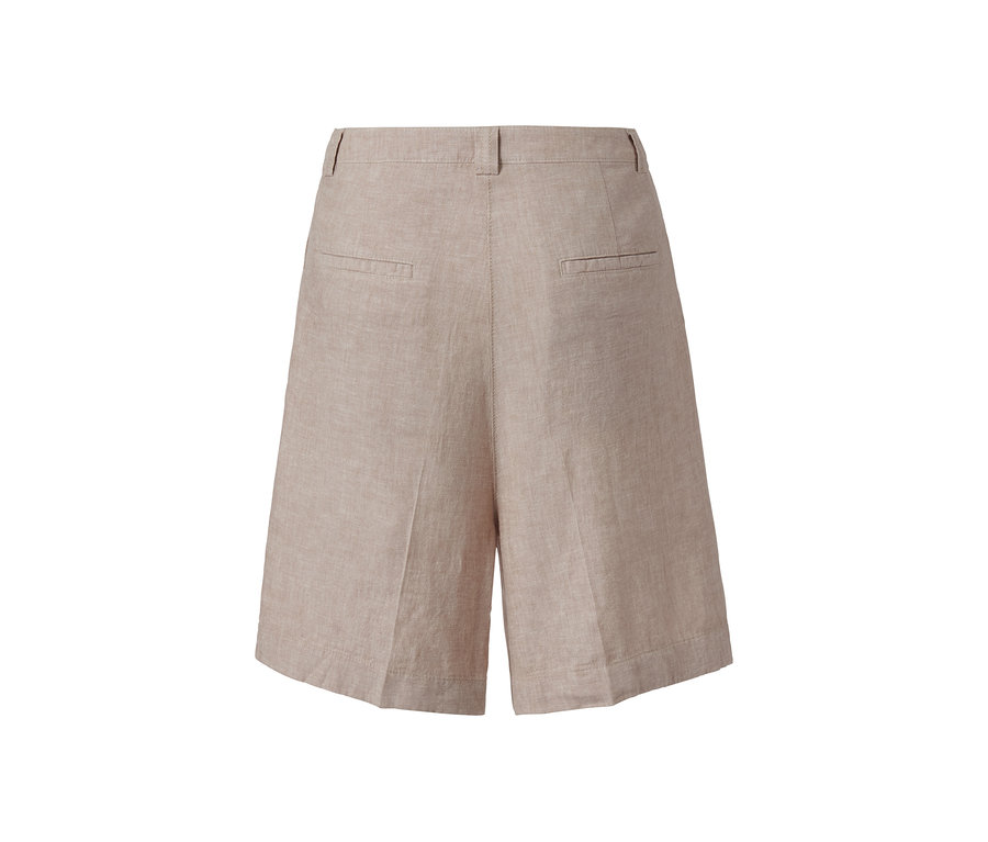 Beige Bermuda aus Leinenmix von hinten.
