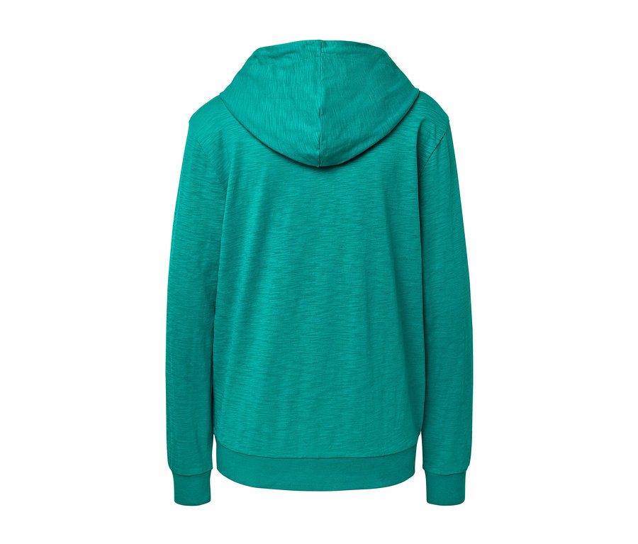 Rückansicht des Aqua Jersey-Hoodies.