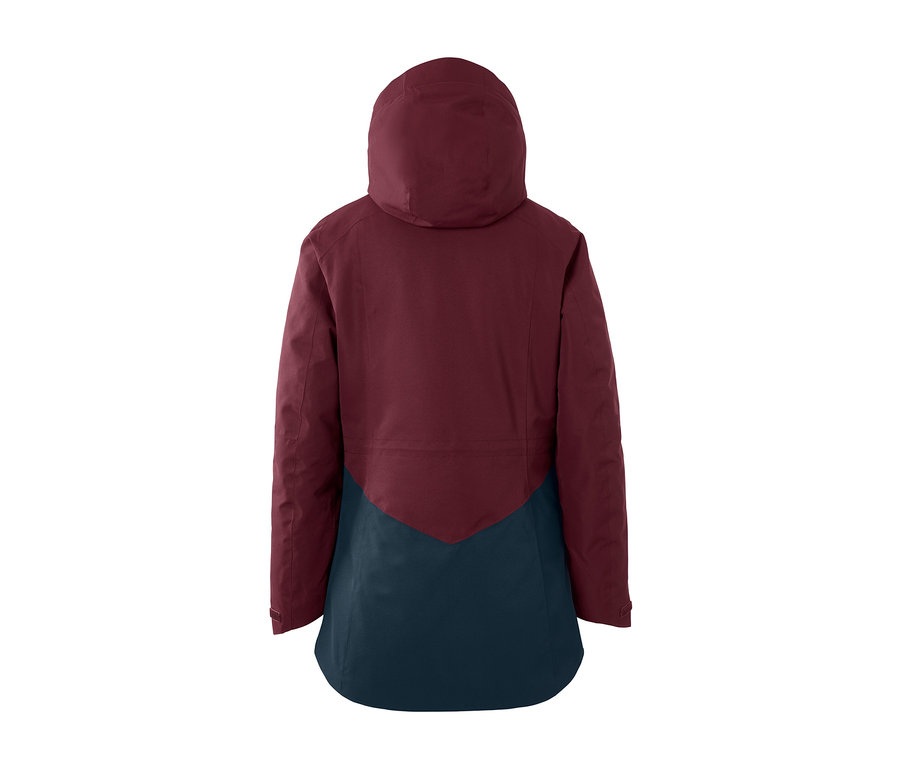 Rückansicht einer Ski-und-Snowboardjacke.