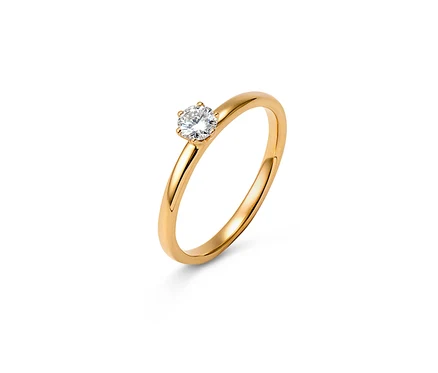 585 Gold-Ring mit Brillant.