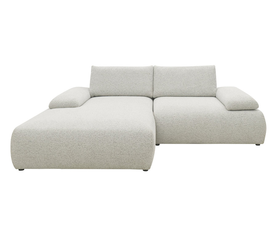 Helles graues DOMO Ecksofa »Bela«, links, mit Armlehne.