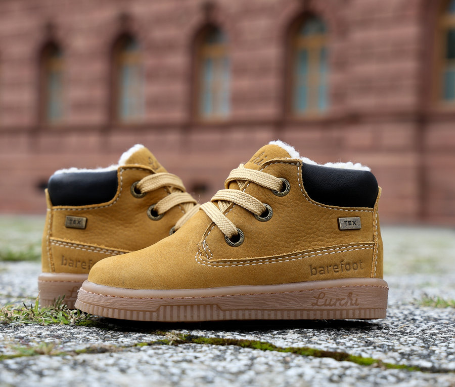 Braune LURCHI »Fleximo Barefoot-TEX« Kinderschuhe.