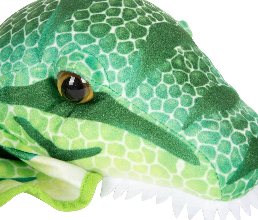 Detailaufnahme vom Kopf der small foot Kostüm-Weste »Dinosaurier«.