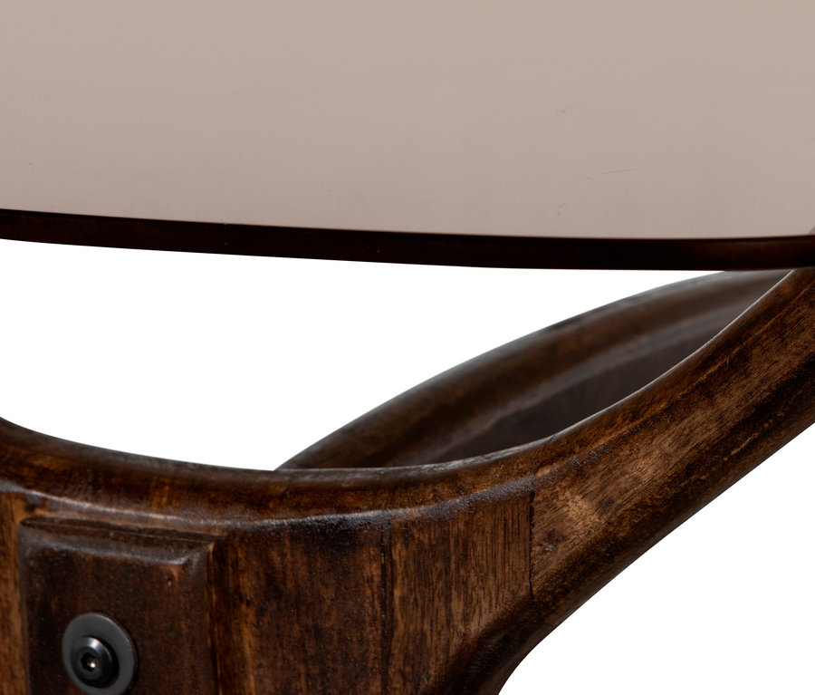 Detailansicht des BePureHome Couchtisch »Flash« in Walnussfarbe.