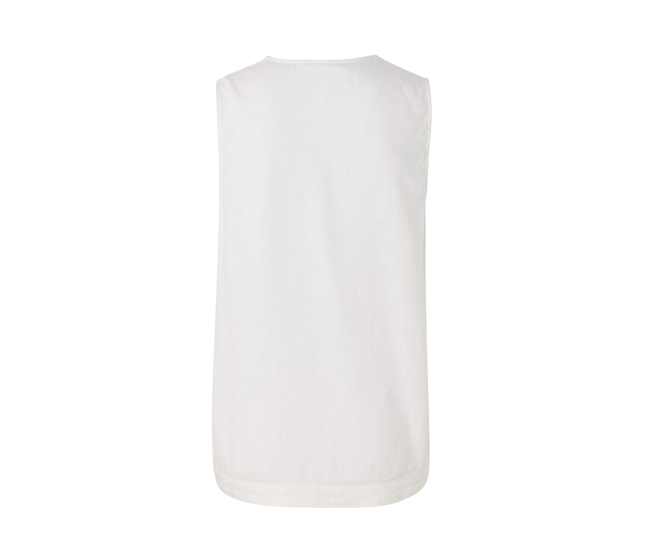 Ärmellose Leinenbluse, weiß.