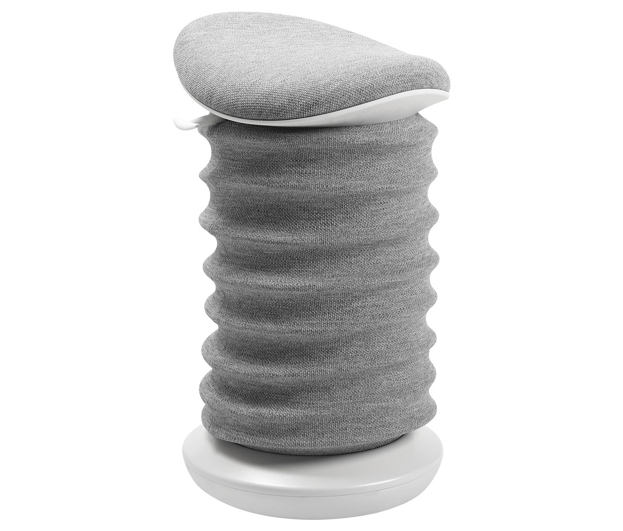 Grauer Sitness 4D Hocker auf einem weißen Hintergrund.