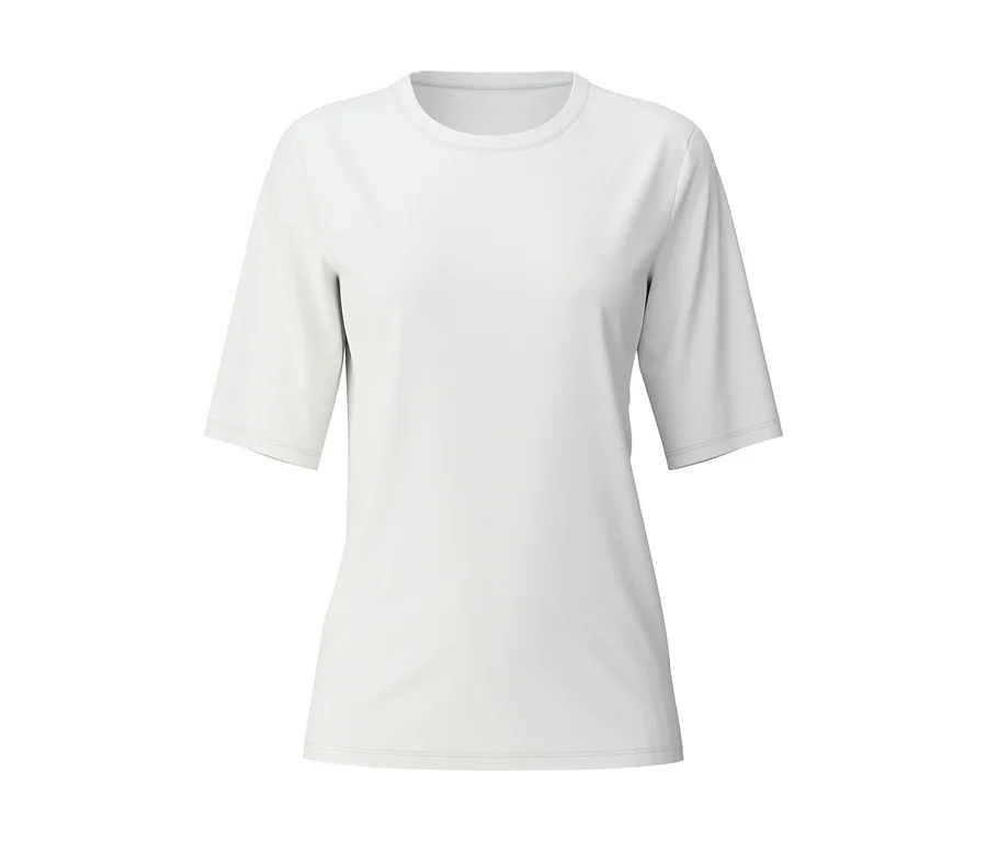 Weißes CALIDA Kurzarm-Sleep-T-Shirt mit Rundhalsausschnitt.