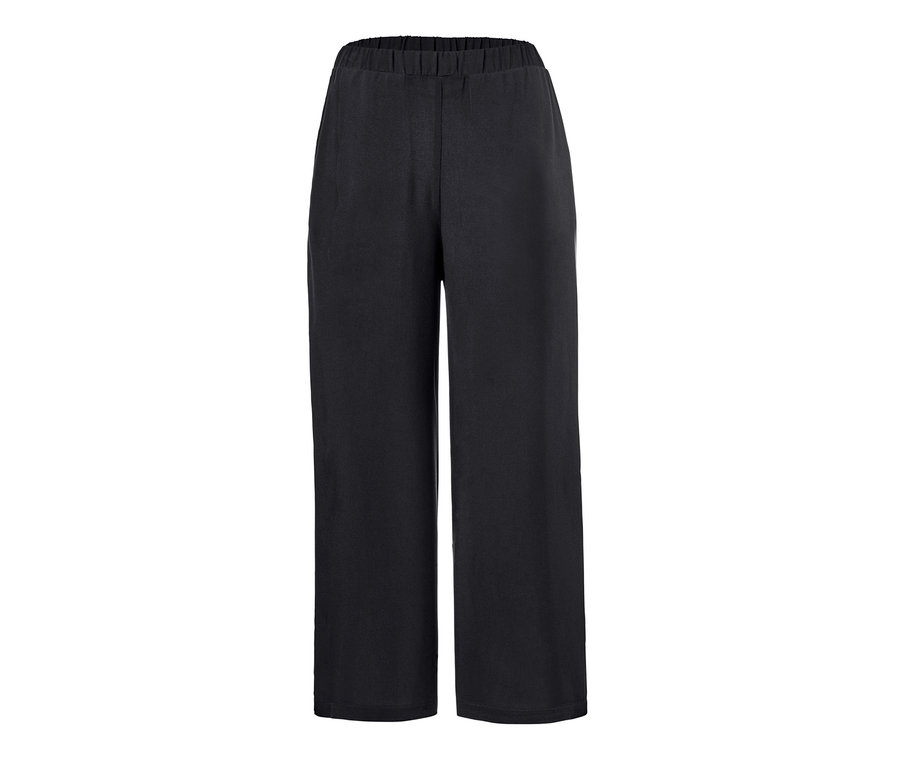 Schwarze Culotte Hose mit Gummibund.