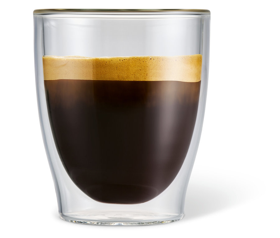 Ein Caffè Crema in einem Caffè Crema Glas.