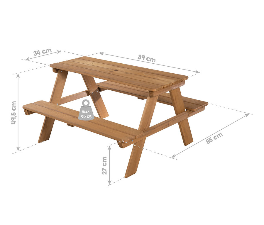 roba Kinder-Outdoor-Sitzgruppe "Picknick for 4", Teakoptik.