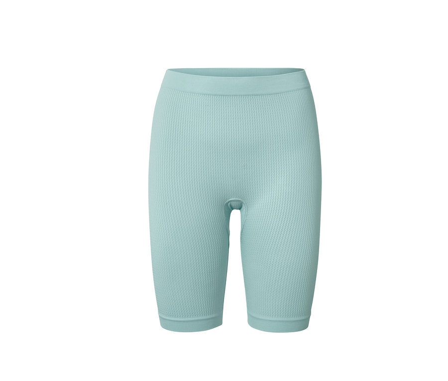 Mintgrüne Seamless-Shorts mit Struktur.