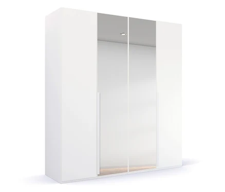 Weißer, 4-türiger Kleiderschrank »Purisma« mit Spiegel.