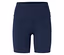 Nahaufnahme von marineblauen Radlershorts.
