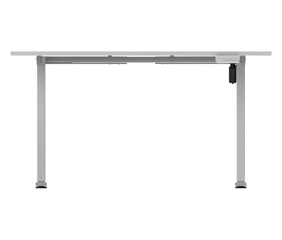 Elektrischer Schreibtisch »Torge L138« in mattem Weiß von vorne.