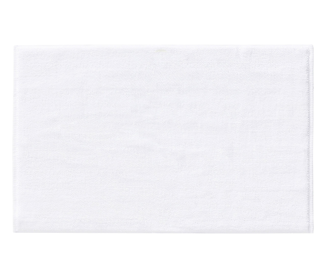 Ein weißes, rechteckiges Handtuch liegt flach. Die Textur des Stoffes ist leicht sichtbar.