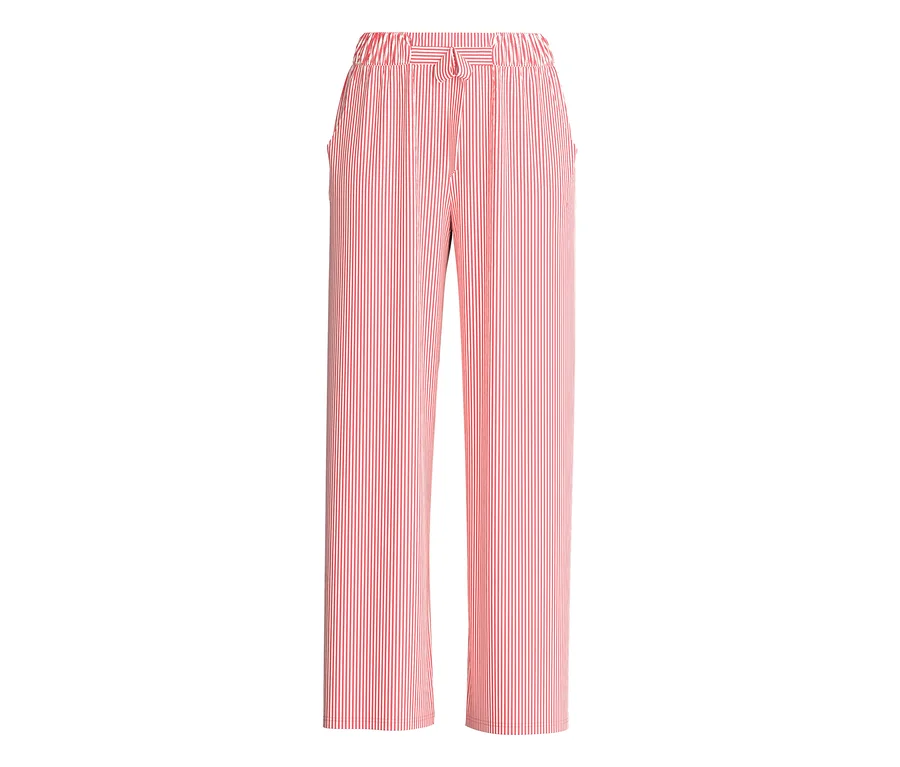 CALIDA »Favourites Beach« Hose in Hellrosa mit roten Längsstreifen, weitem Bein, elastischem Bund und Bindedetail.