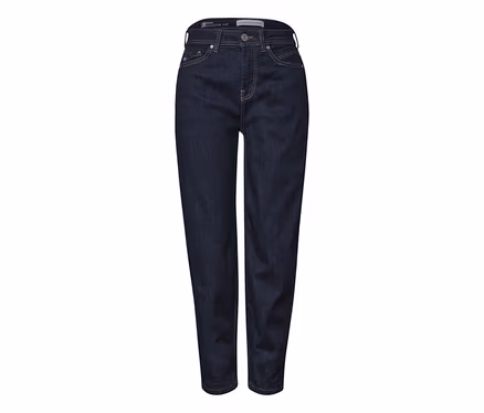 Dunkelblaue Street One Barrel Jeans mit hohem Bund und lockerem Schnitt.