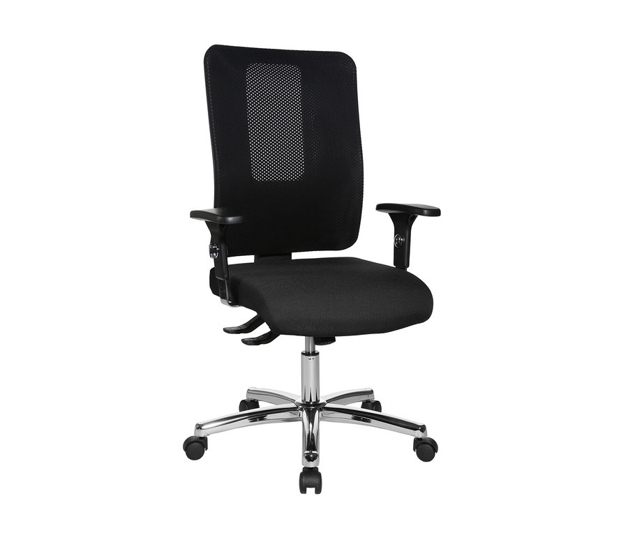 Schwarzer Topstar Drehstuhl »Open X« vor weißem Hintergrund.