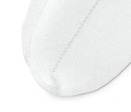 Detailaufnahme von einem weißen, warmen Sneaker-Füßling (2 Paar).