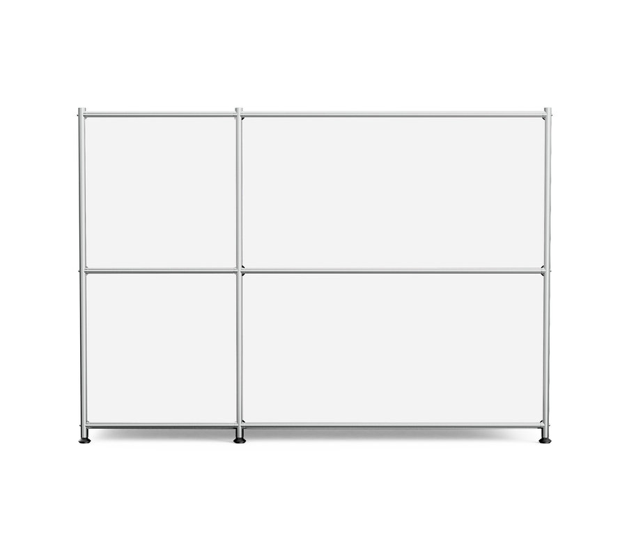 Weißes Sideboard Metall »CN3« mit 2 Klappenfächern.