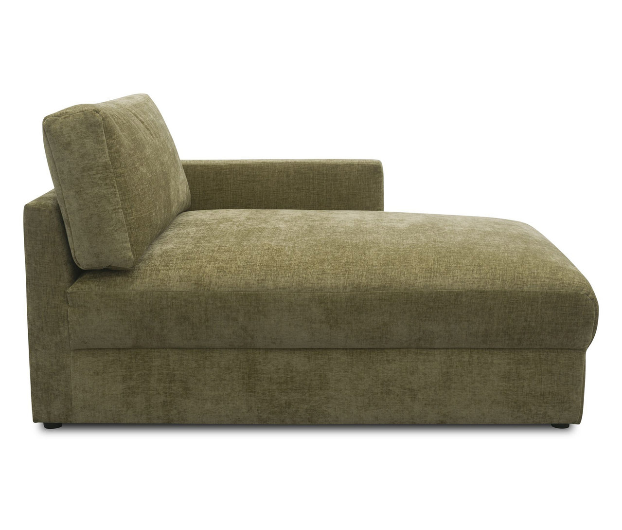 DOMO Longchair, rechtsbündig, olivfarben.