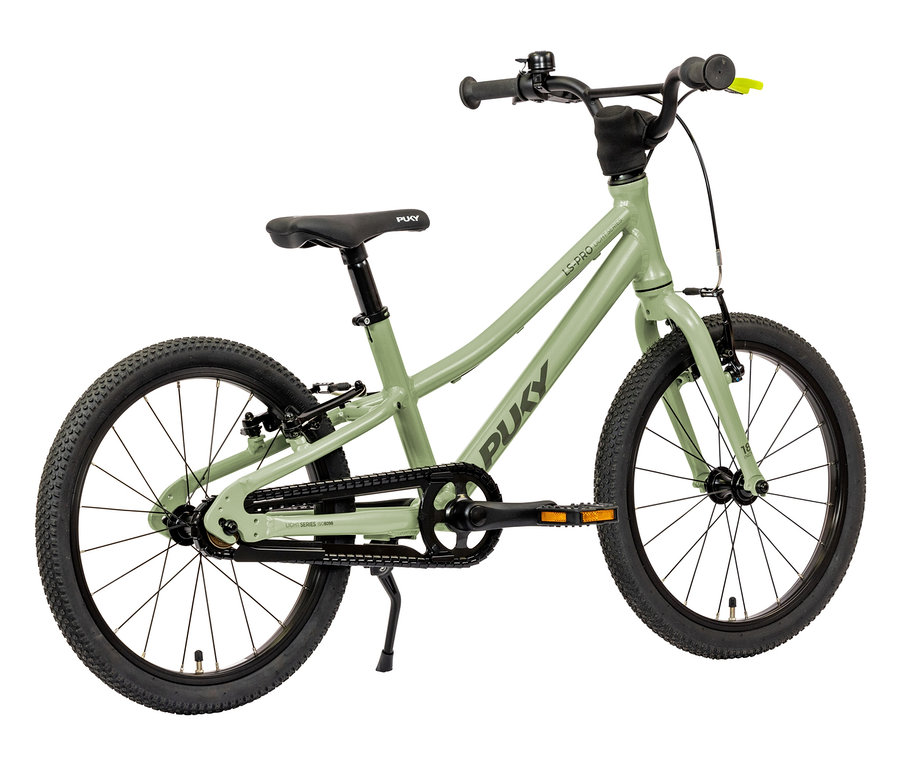 Das mintgrüne PUKY Fahrrad LS-PRO 18 steht auf einem weißen Hintergrund.