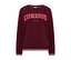 Bordeauxrotes CECIL Sweatshirt mit dem roten Schriftzug „CURIOUS“ und „LEARNING NEVER STOPS“ auf der Brust.